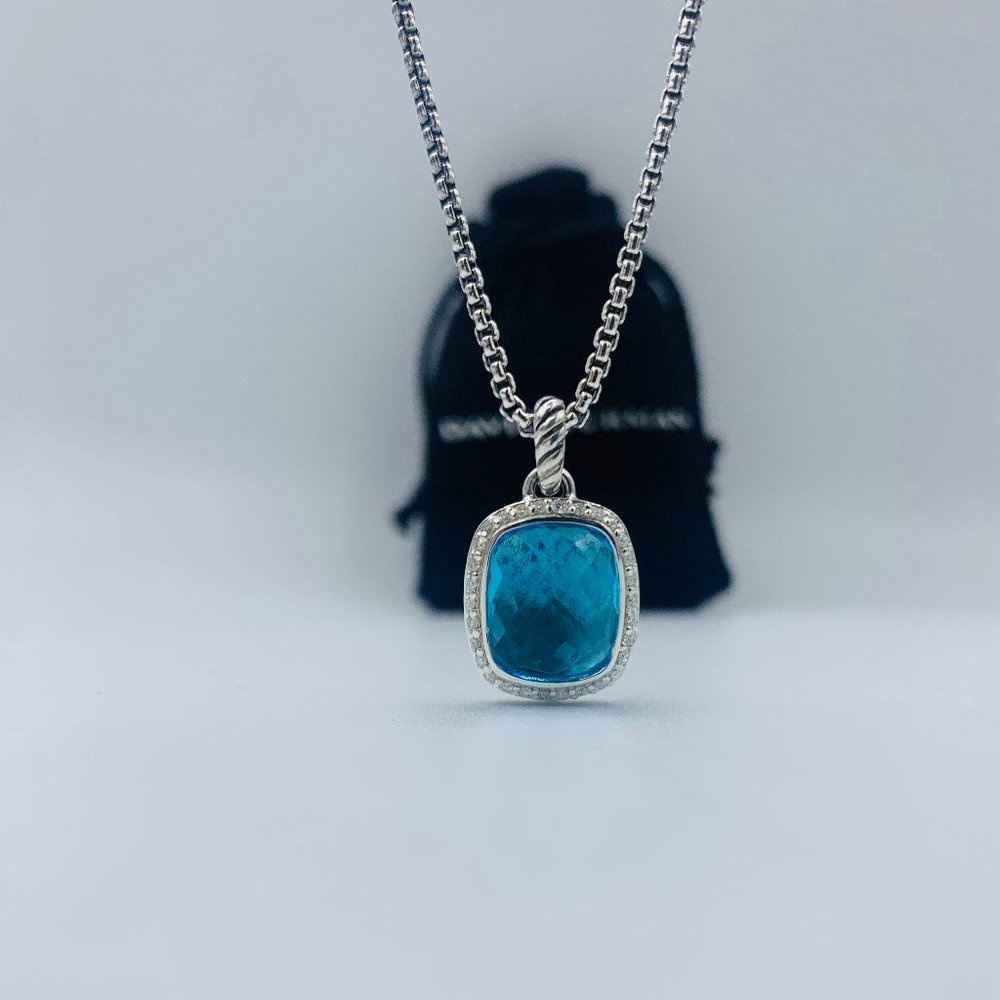 David Yurman Blue and Silver Necklace